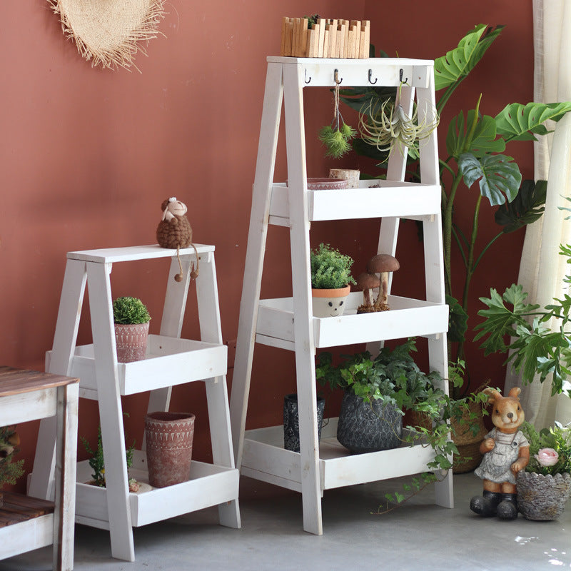 Wooden Shelf Gray White | Thrascher