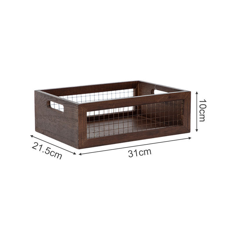 Wooden Storage Box with Metal Grid | Thrascher