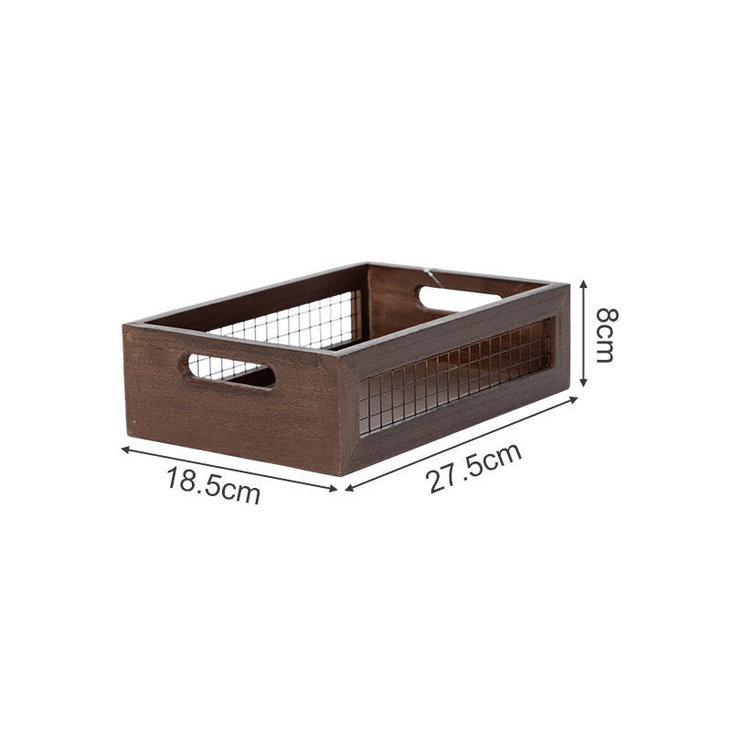 Wooden Storage Box with Metal Grid | Thrascher