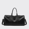 Woven Leather Weekend Duffel Bag with Dual Handles & Adjustable Shoulder Strap, view 6
