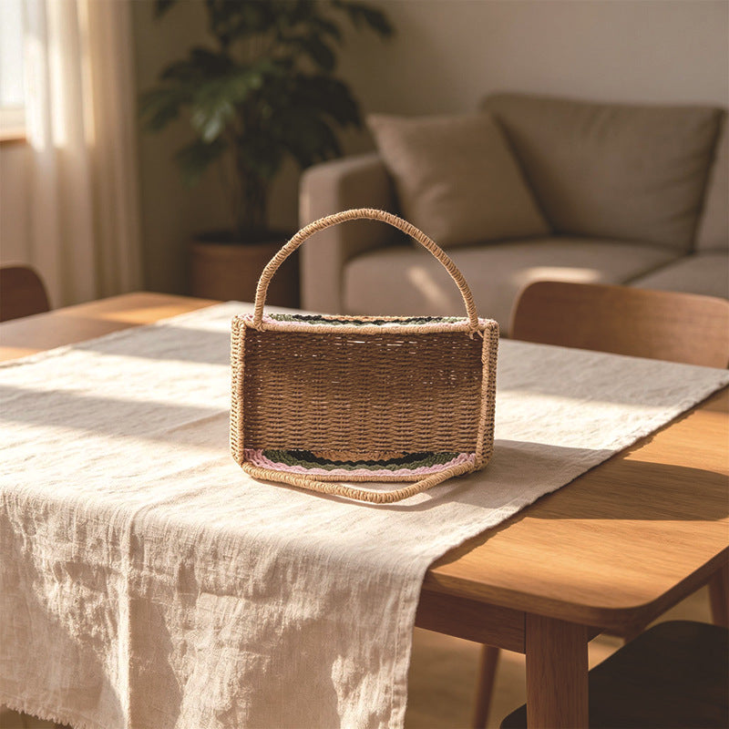 Woven Straw Rainbow Tote | Thrascher